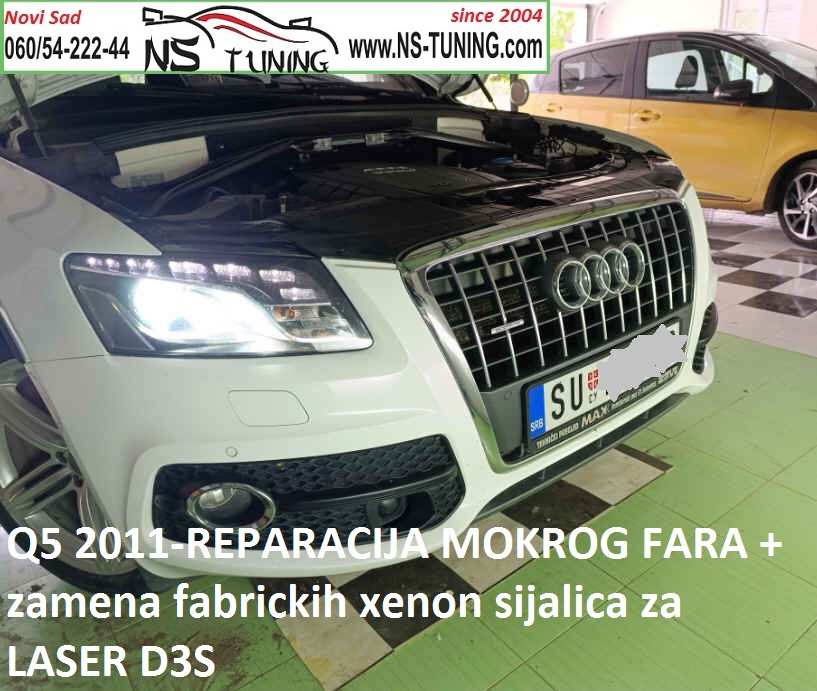 audi q5 2009 2012 mokar far reparacija servis farova novi sad led laser d3s sijalica
